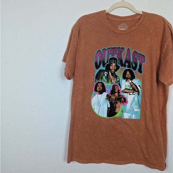 OutKast Officially Licensed Orange Tie Dye Graphic HipHop Band Tee - Picture 3 of 5